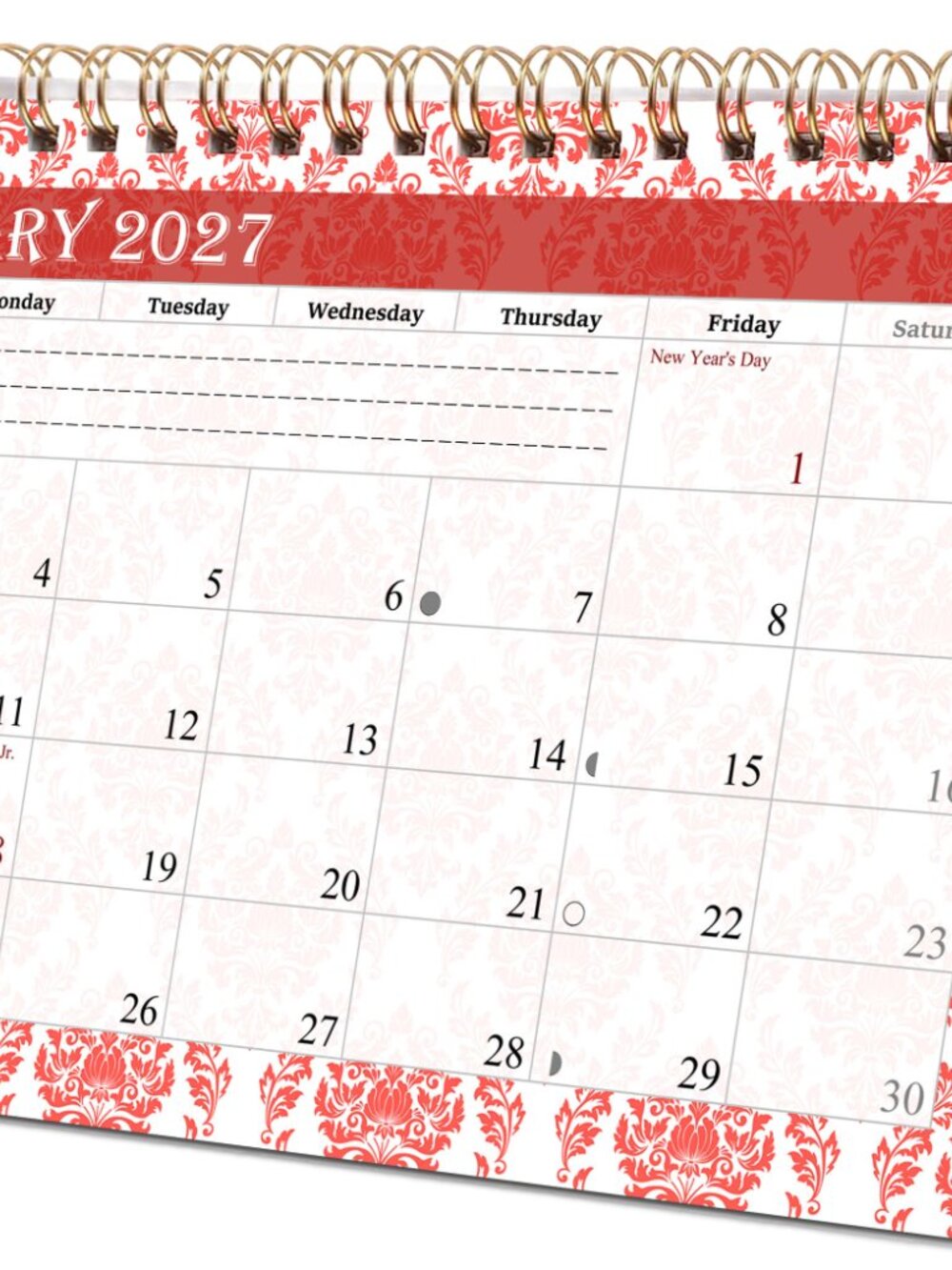 2027-12 Months Desk Calendar Desktop Planner with To-Do List & Notes 018
